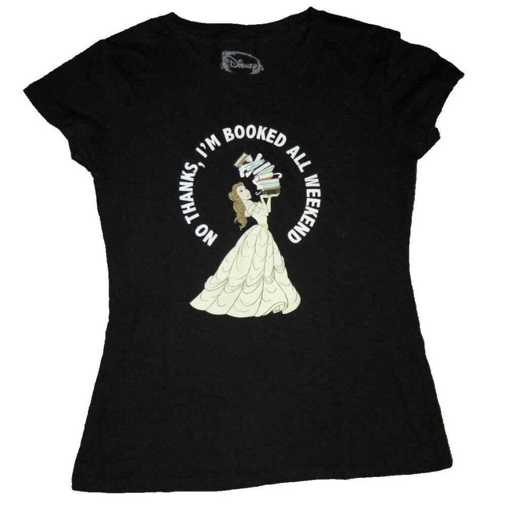 Disney Princess Belle Booked All Weekend  Tee Juniors Size L